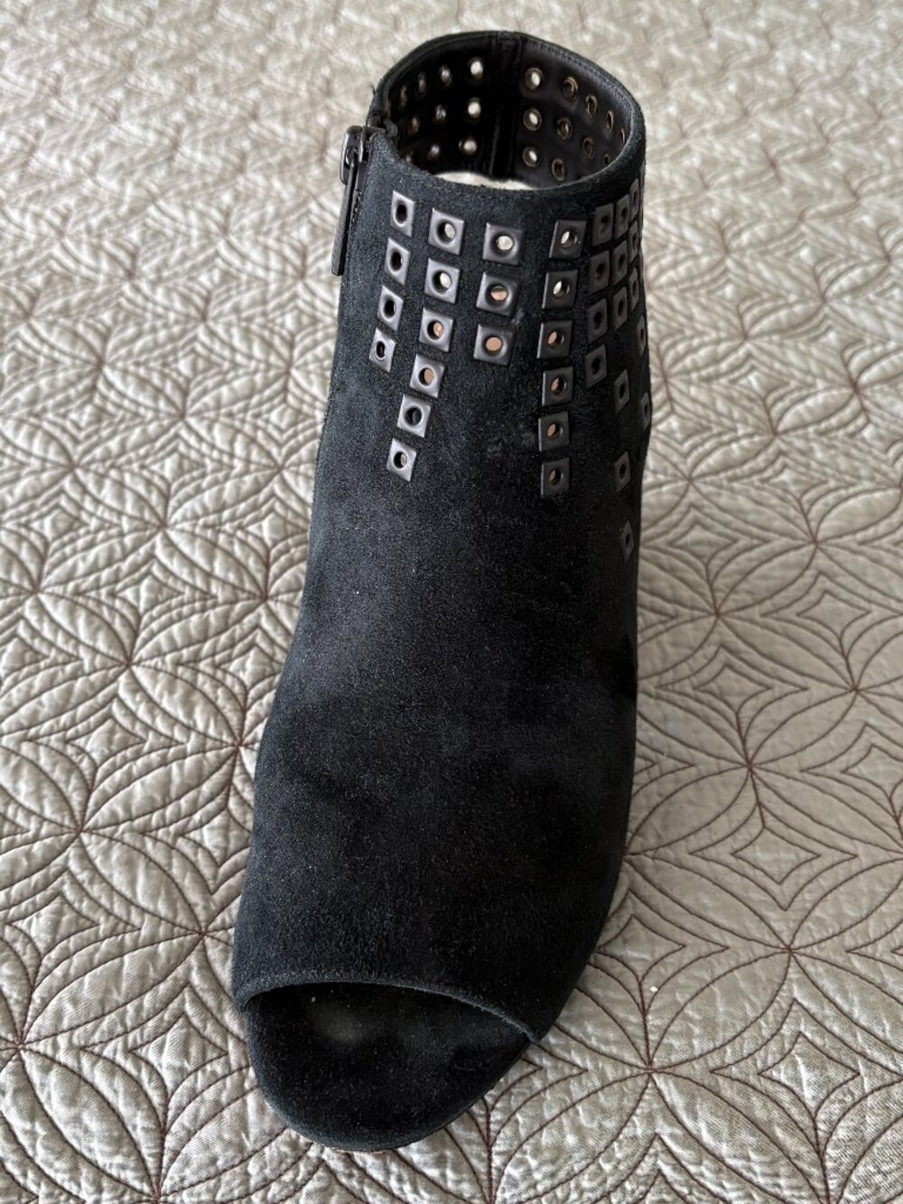 Black suede Donald Pliner anke boots